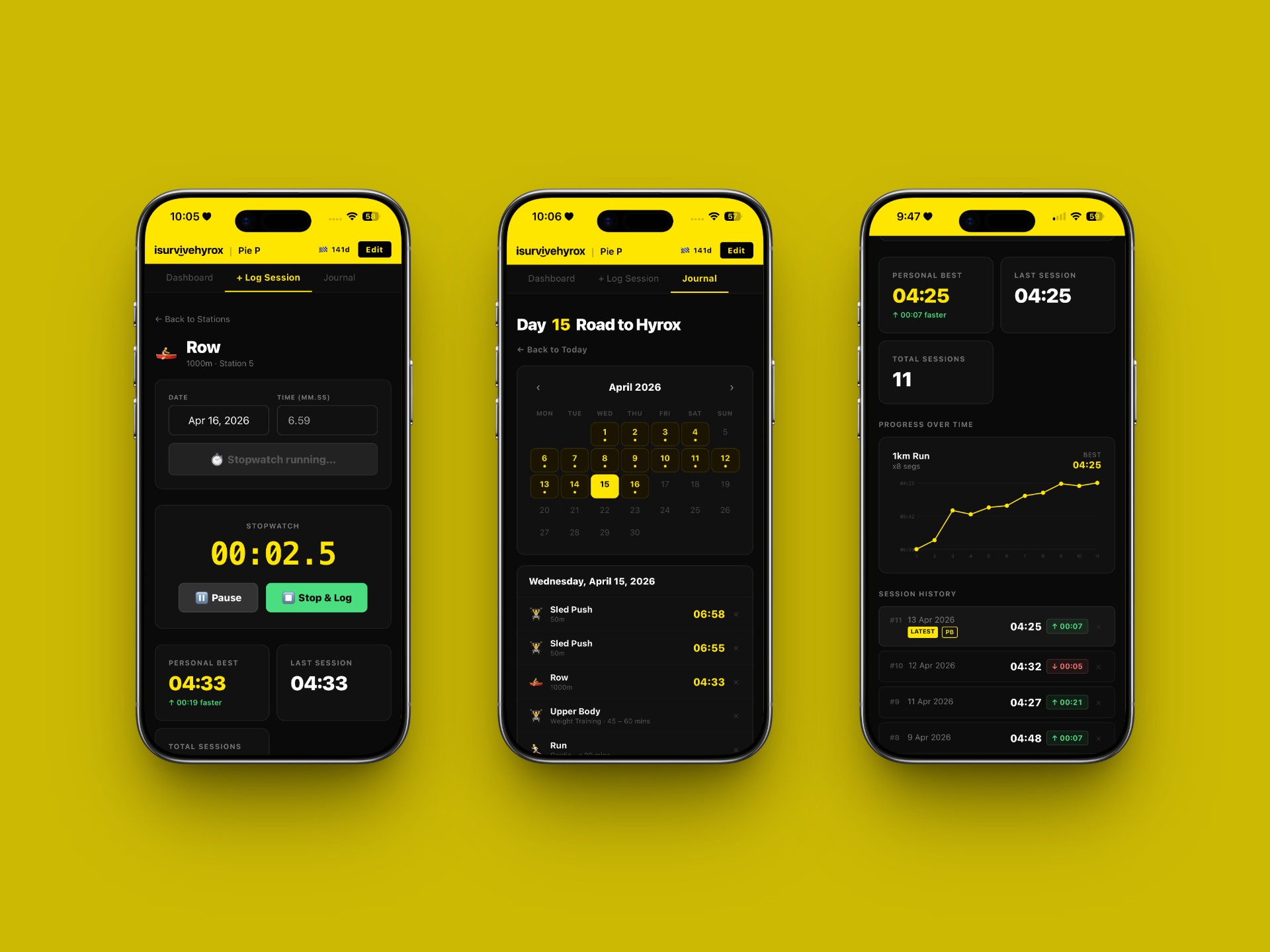 isurvivehyrox app screens